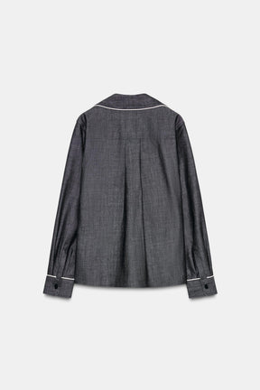 Jeanshemd mit Zierstreifen