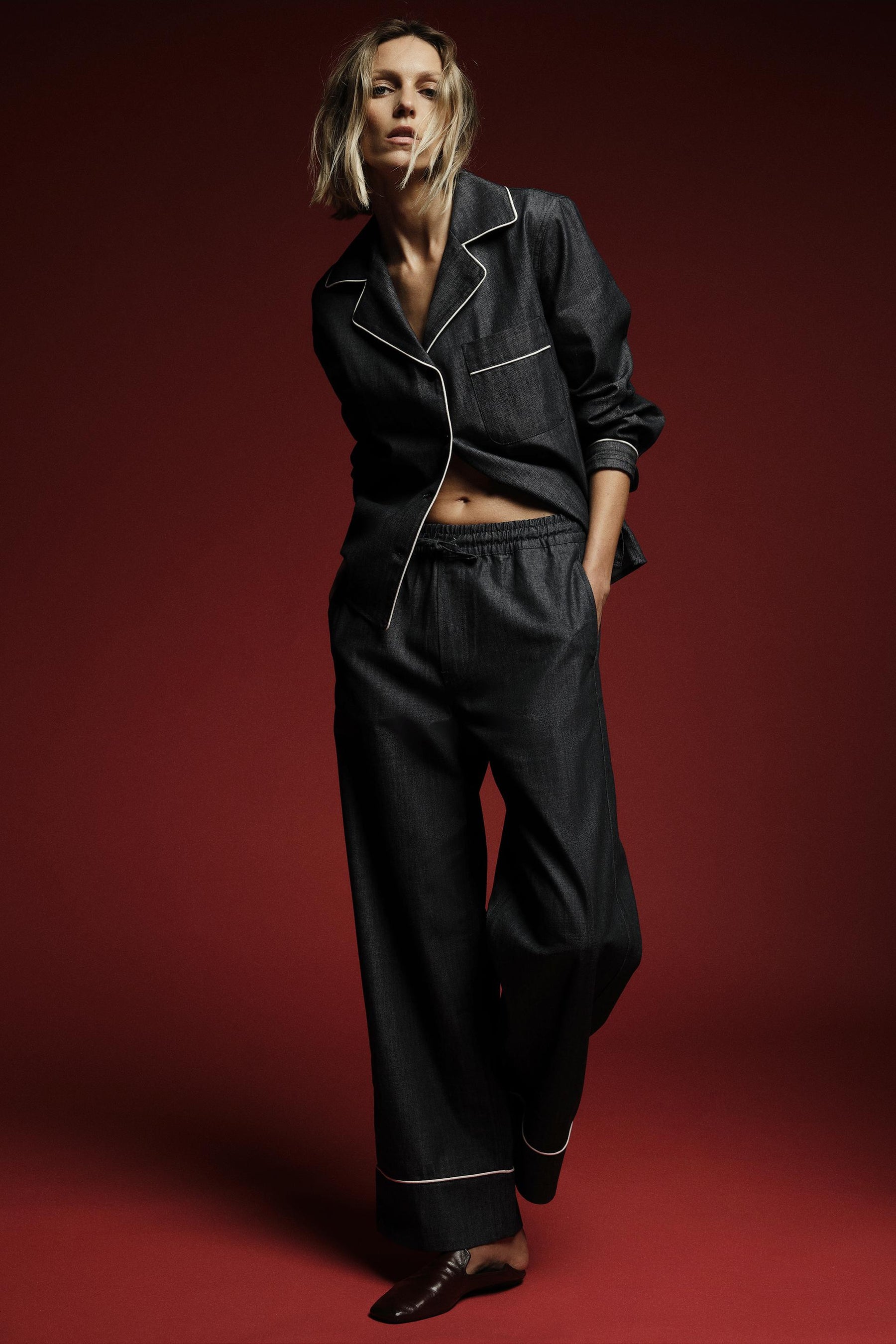 Jeanshemd mit Zierstreifen