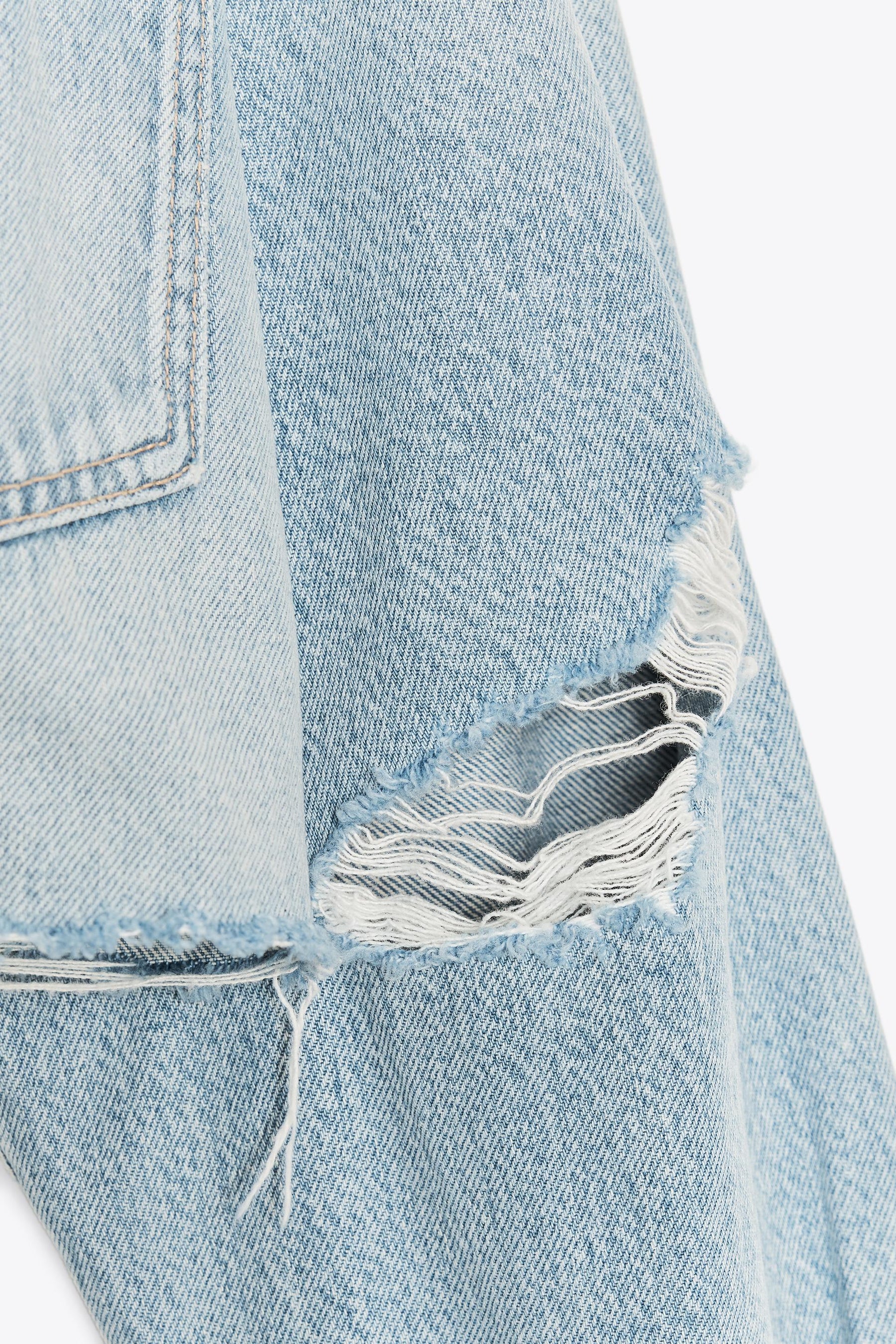 TRF RIPPED CROP DENIM OVERSHIRT - Image 8