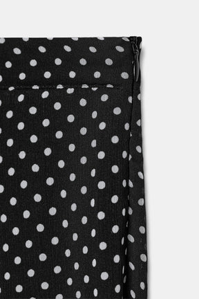 Langer Rock mit Polka-Dots