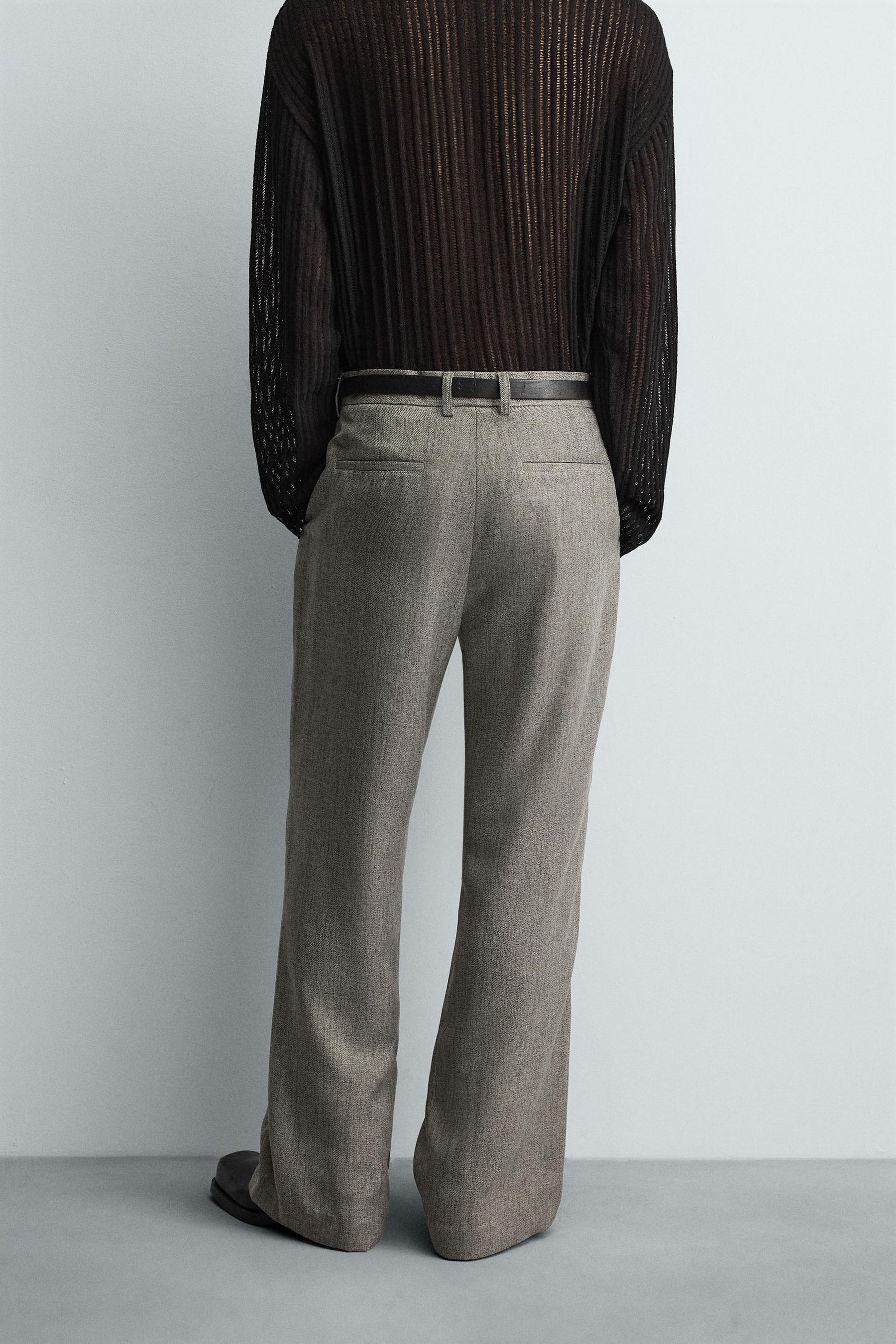 TEXTURED FLARE FIT TROUSERS - Image 3