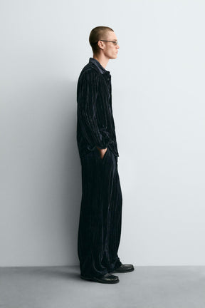 PLEATED VELVET TROUSERS - Image 4