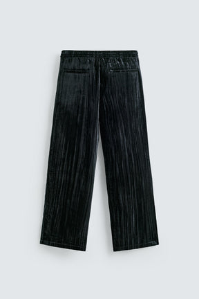 PLEATED VELVET TROUSERS - Image 7