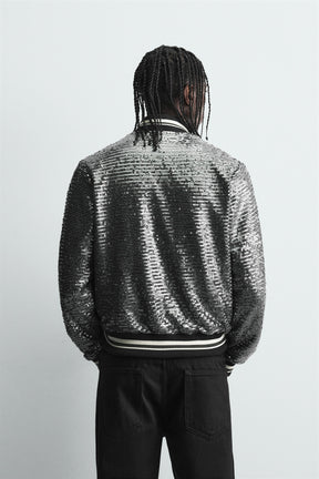SEQUIN BOMBER JACKET - Image 3