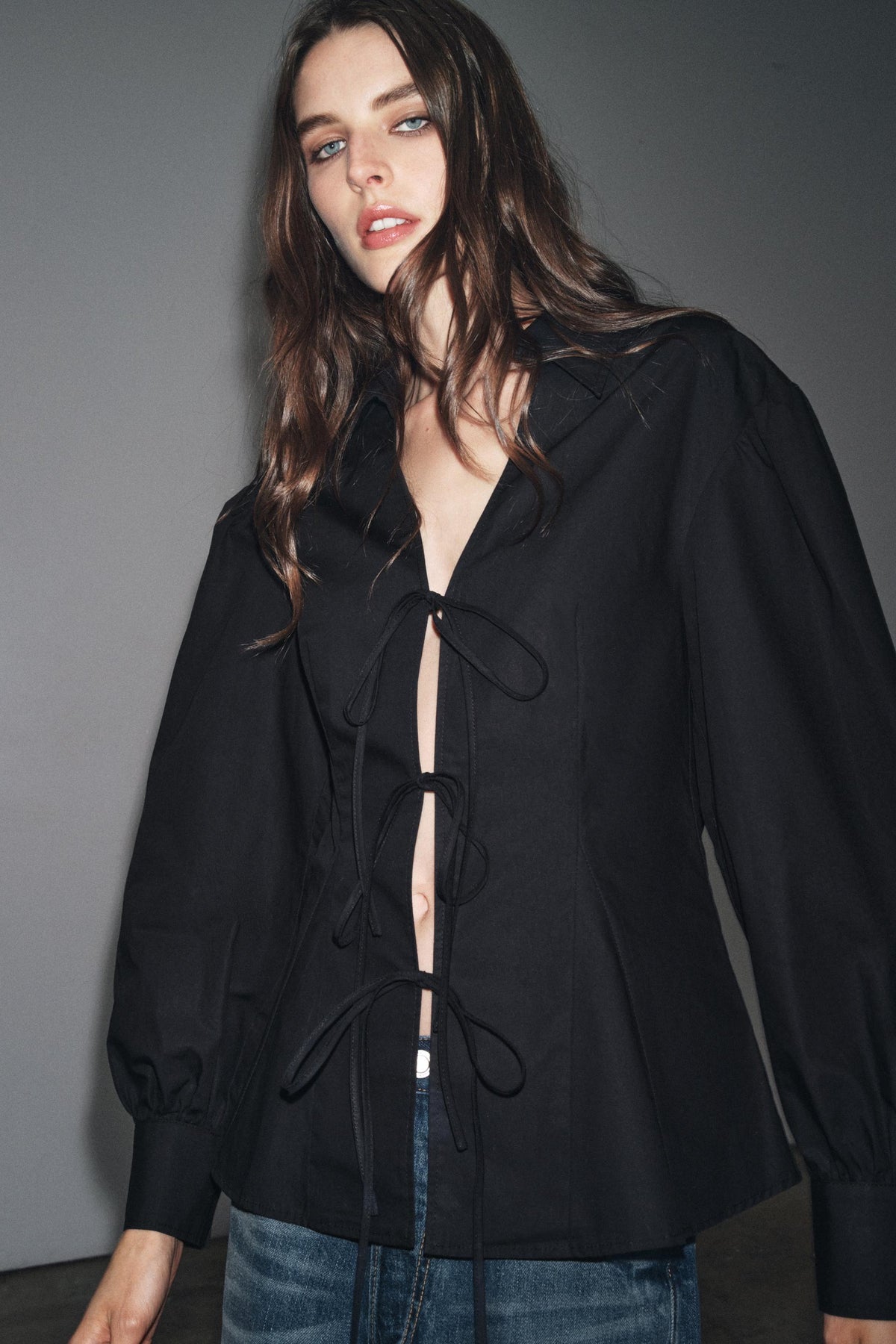 Popelinehemd mit Krawatte