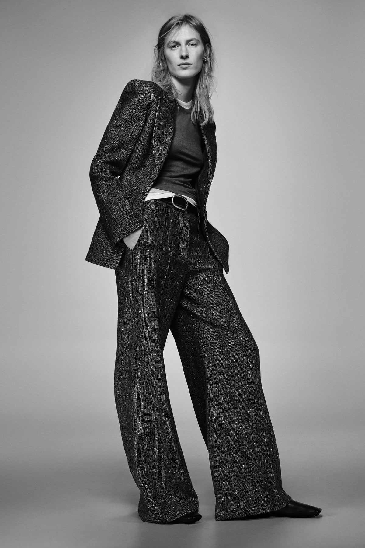 Gerade geschnittene Wollhose