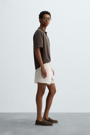 COTTON-HEMP STRIPED BERMUDA SHORTS - Image 4