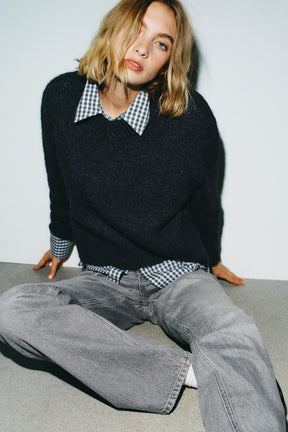 Weit geschnittene, tief sitzende Jeans