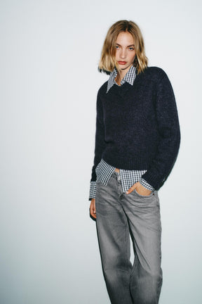 Weit geschnittene, tief sitzende Jeans