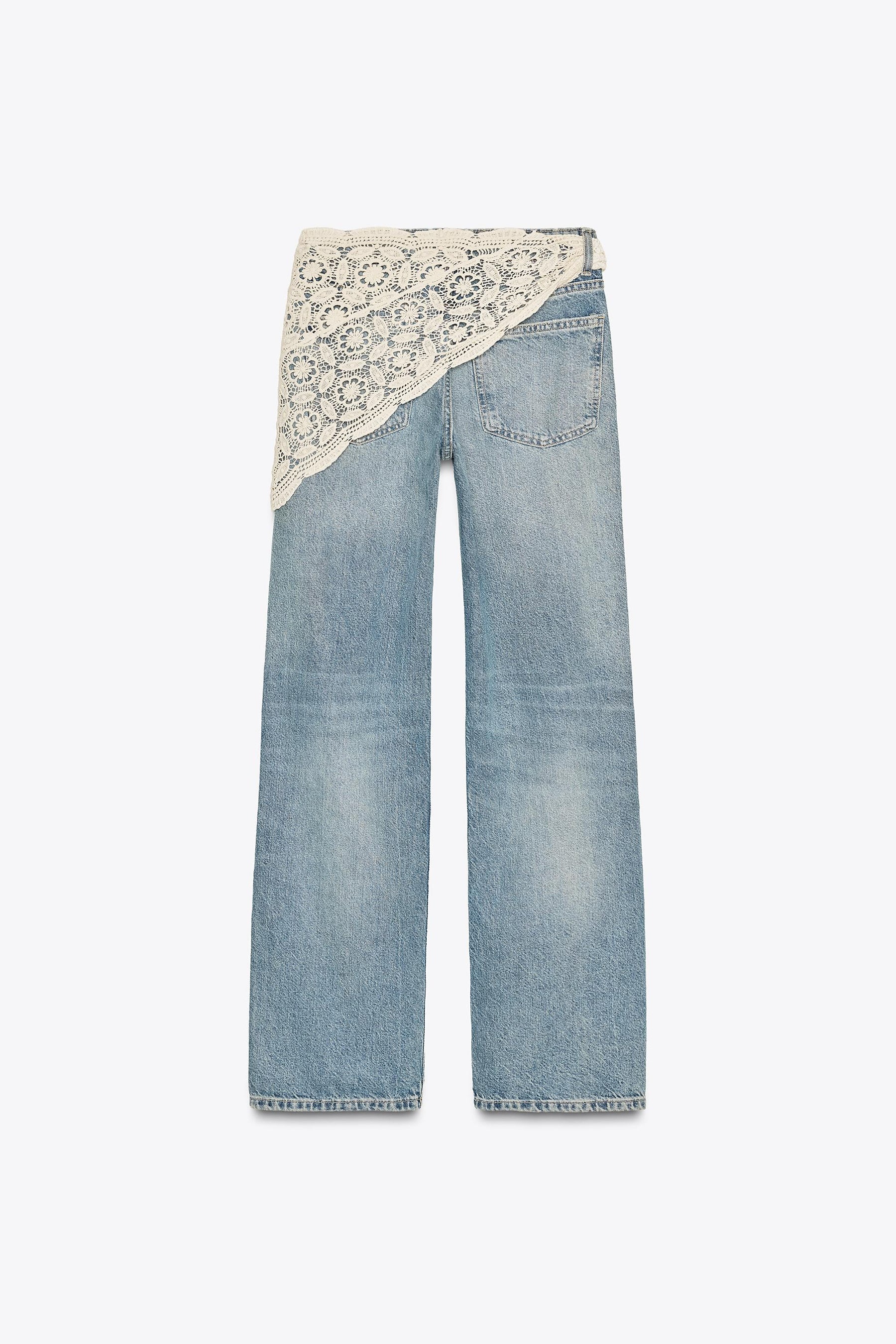 Weit geschnittene, mittelhohe Schal-Jeans