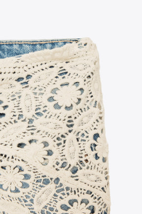 Weit geschnittene, mittelhohe Schal-Jeans