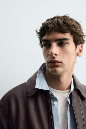 Lederjacke mit Taschen 