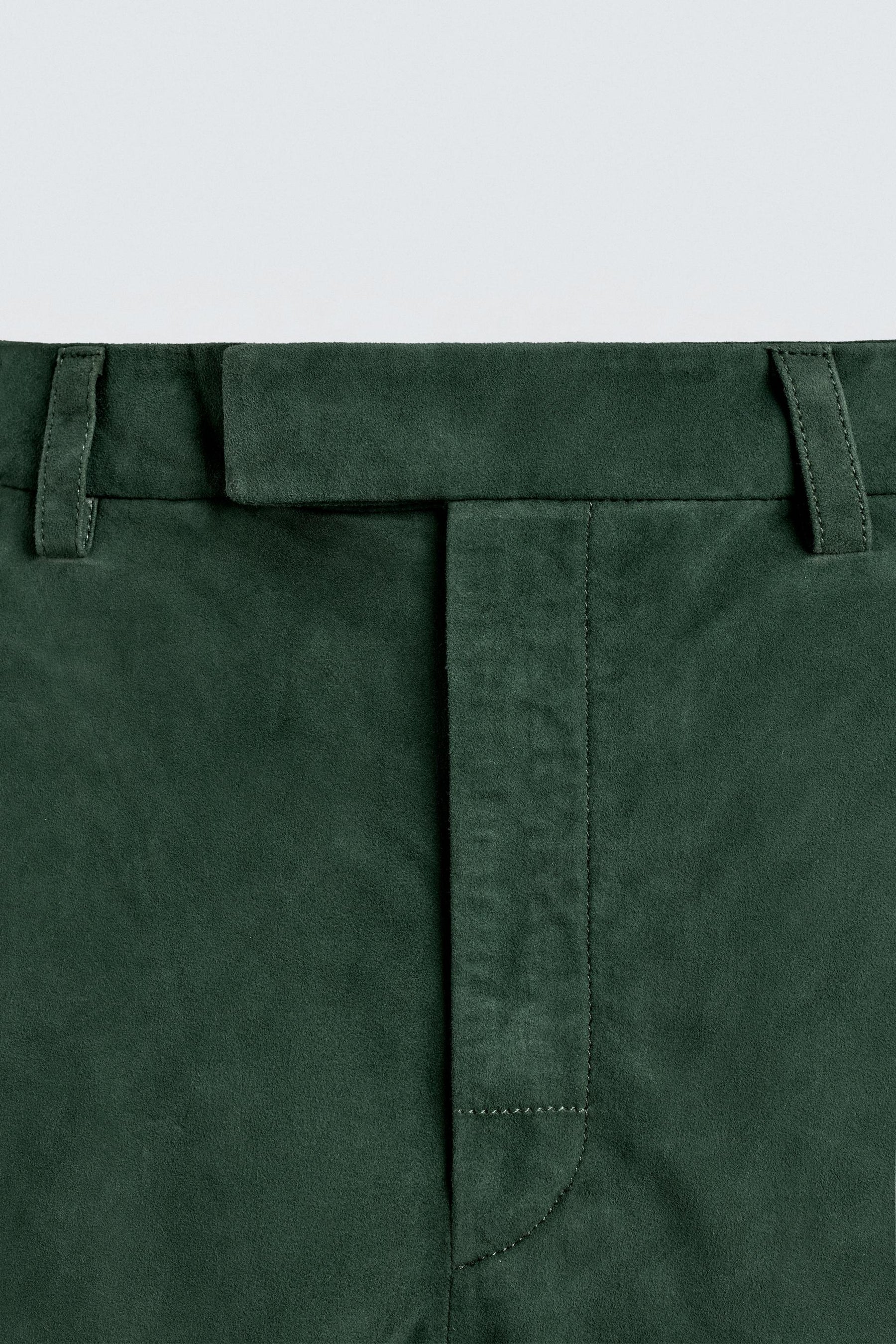 RELAXED FIT SUEDE LEATHER BERMUDA SHORTS - Image 10