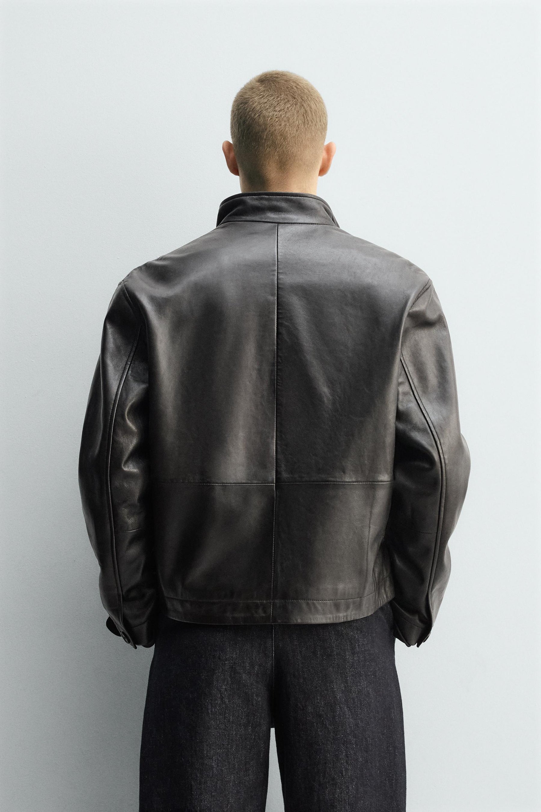 RELAXED FIT LEATHER JACKET - Image 3
