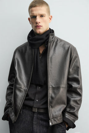 RELAXED FIT LEATHER JACKET - Image 5