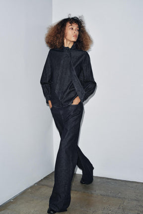 High-Waist-Jeans mit weitem Bein