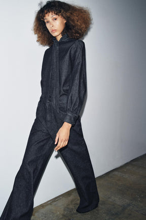 High-Waist-Jeans mit weitem Bein