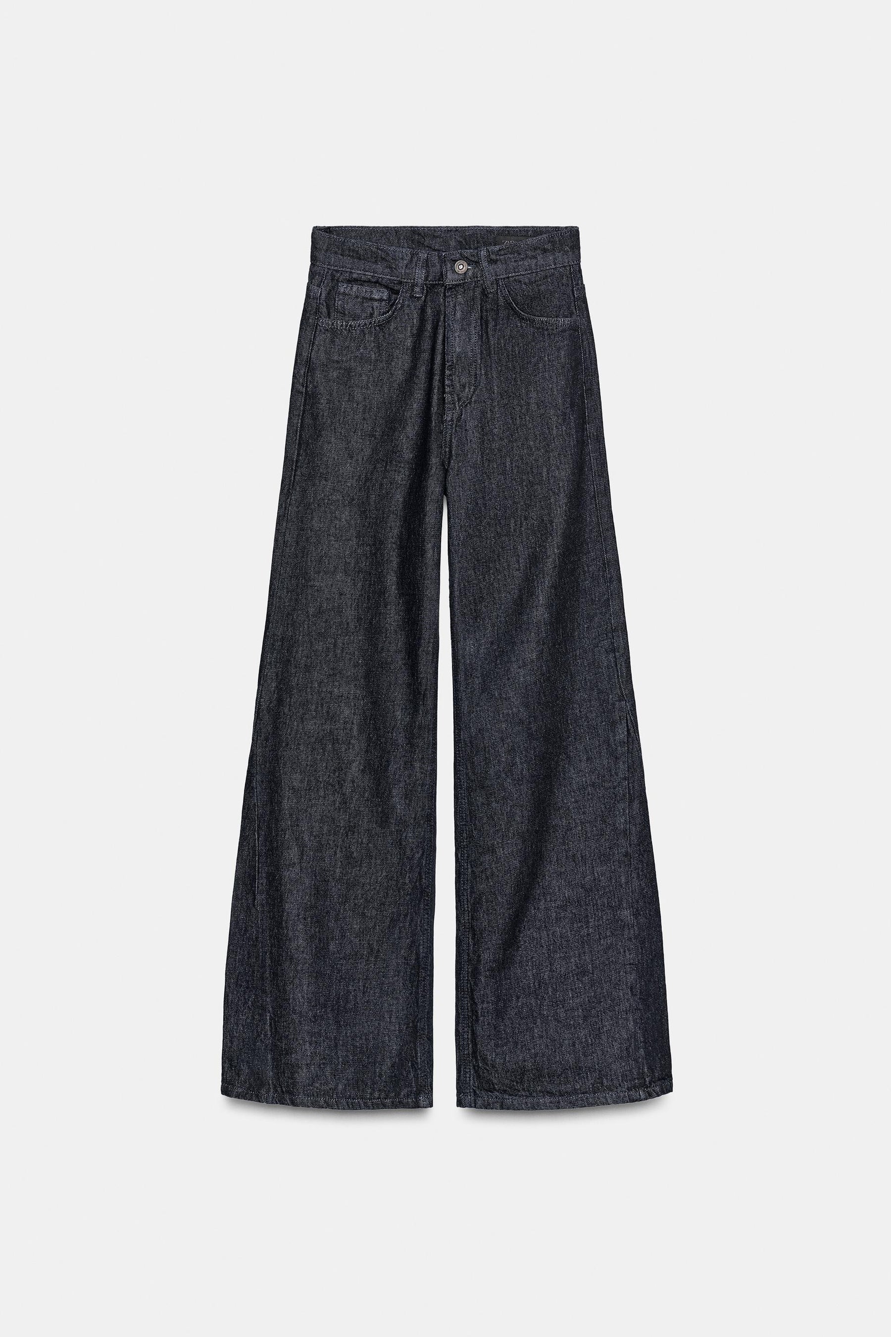 High-Waist-Jeans mit weitem Bein