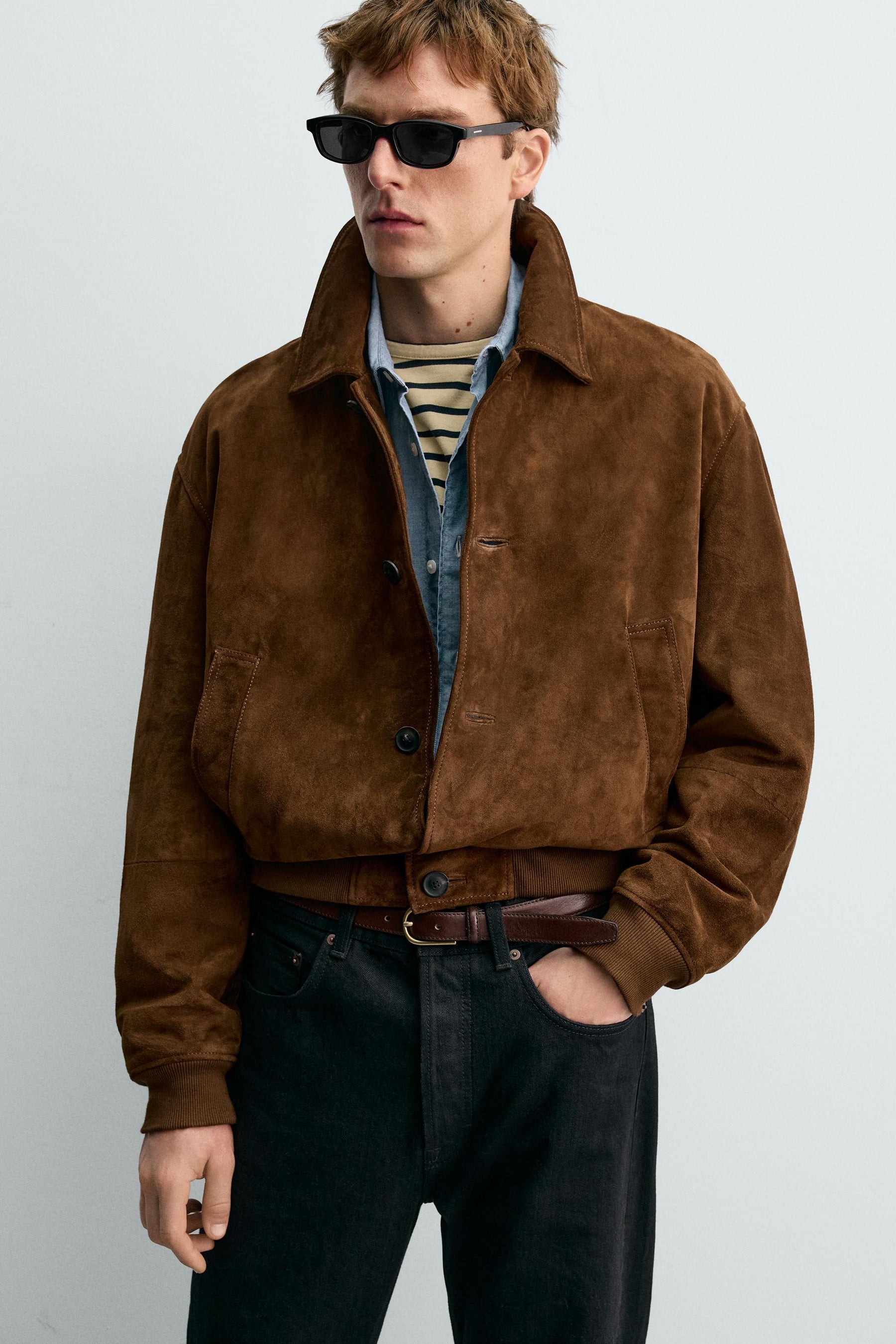 CROPPED FIT SUEDE LEATHER JACKET AARON LEVINE X - Image 5