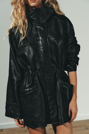 Lederjacke mit verstellbarem