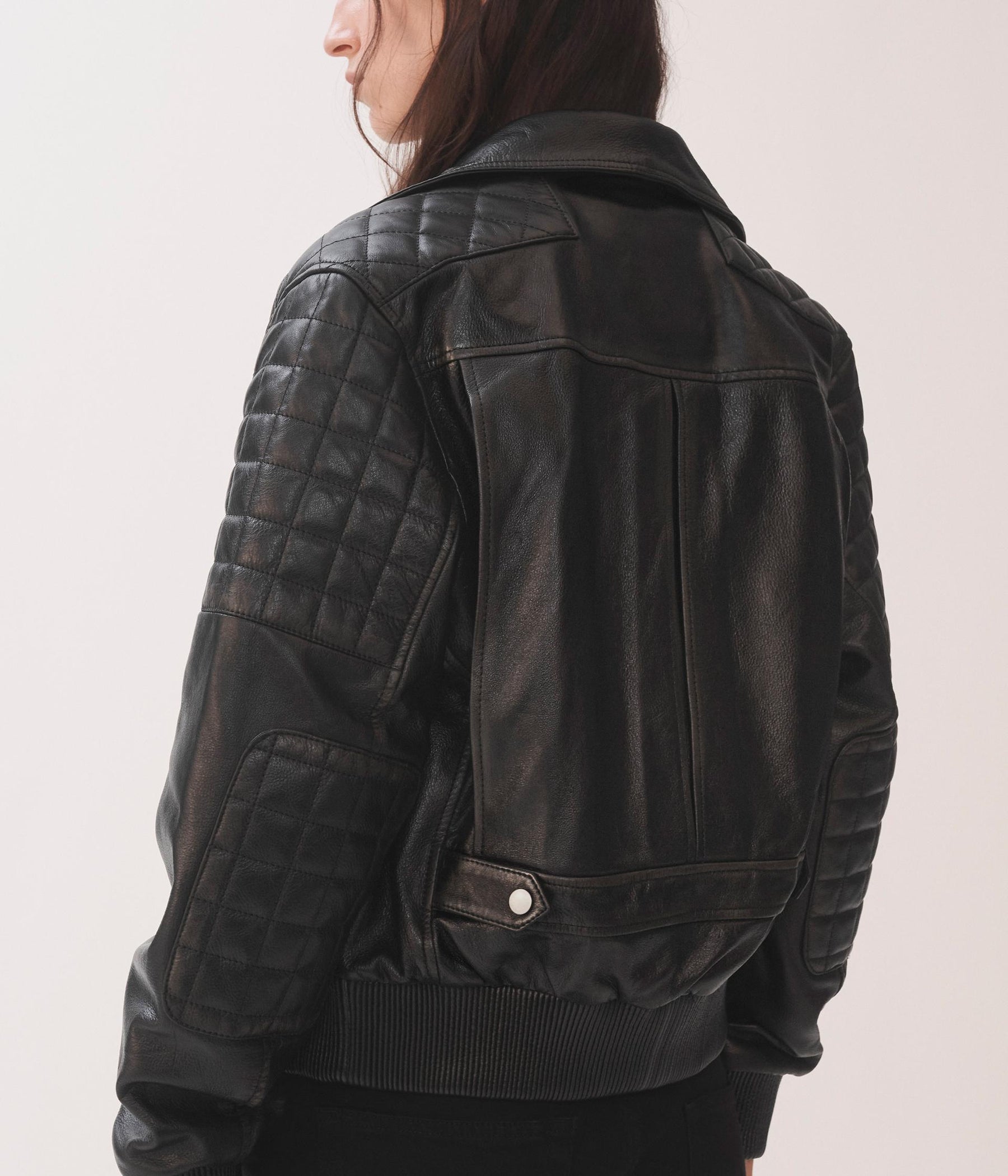 Leder-Bikerjacke