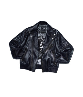 Leder-Bikerjacke