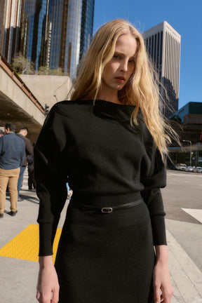 Midikleid mit Gürtel 