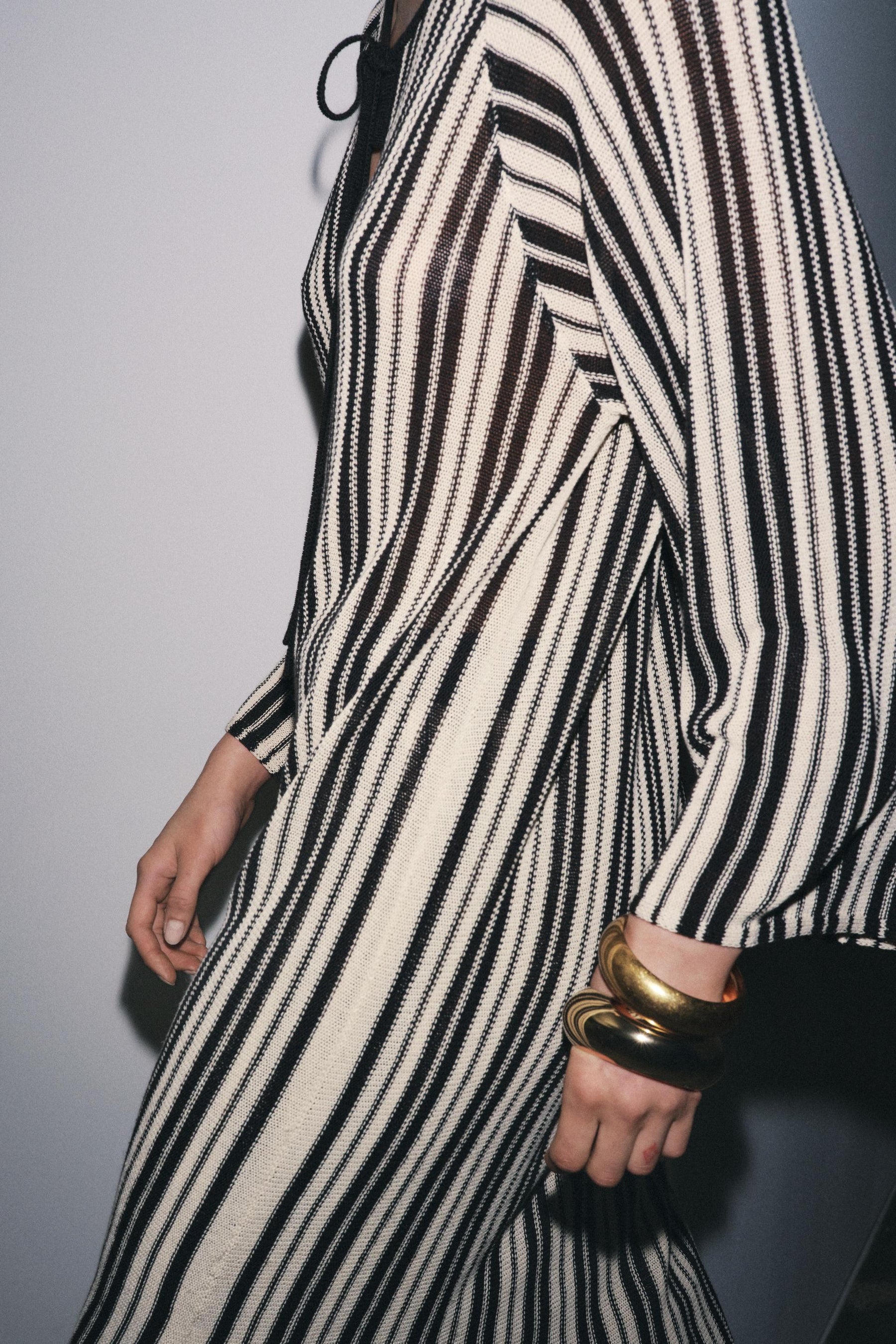 STRIPED KNIT DRESS WITH LINEN - Image 3
