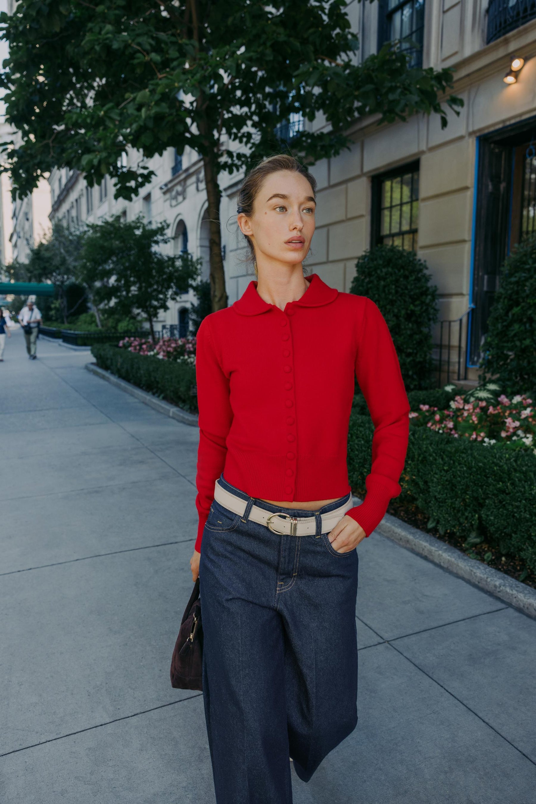 Strickjacke mit Peter-Pan-Kragen