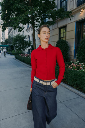 Strickjacke mit Peter-Pan-Kragen