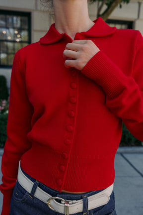 Strickjacke mit Peter-Pan-Kragen