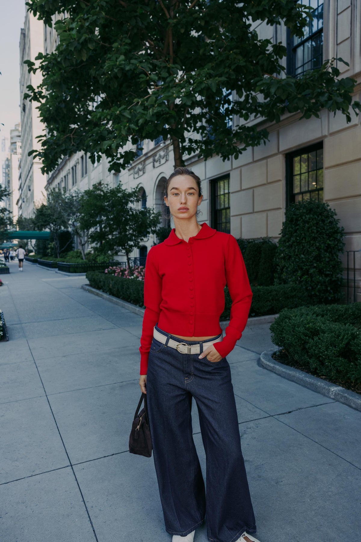 Strickjacke mit Peter-Pan-Kragen