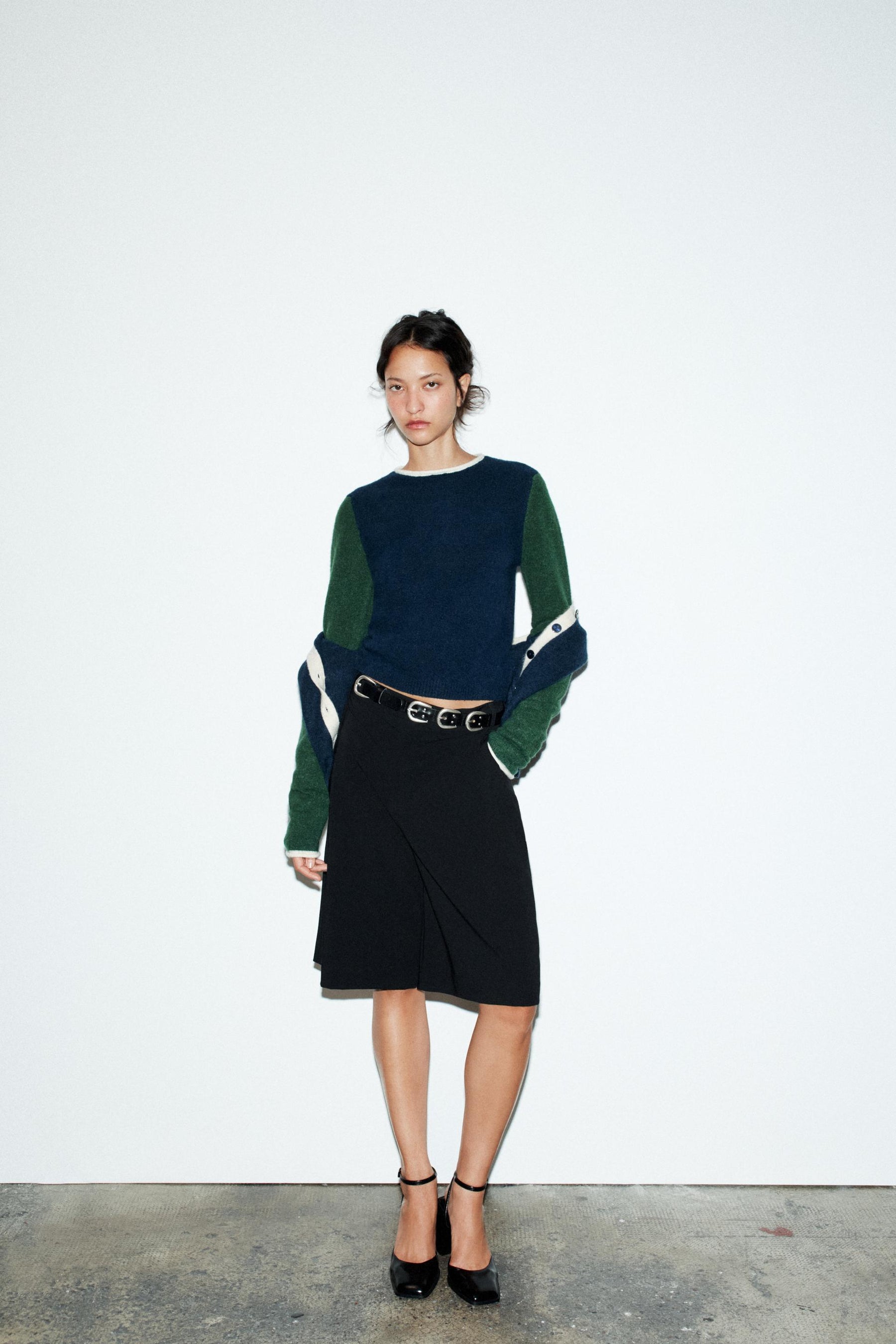 COLOUR BLOCK KNIT JUMPER - Image 1