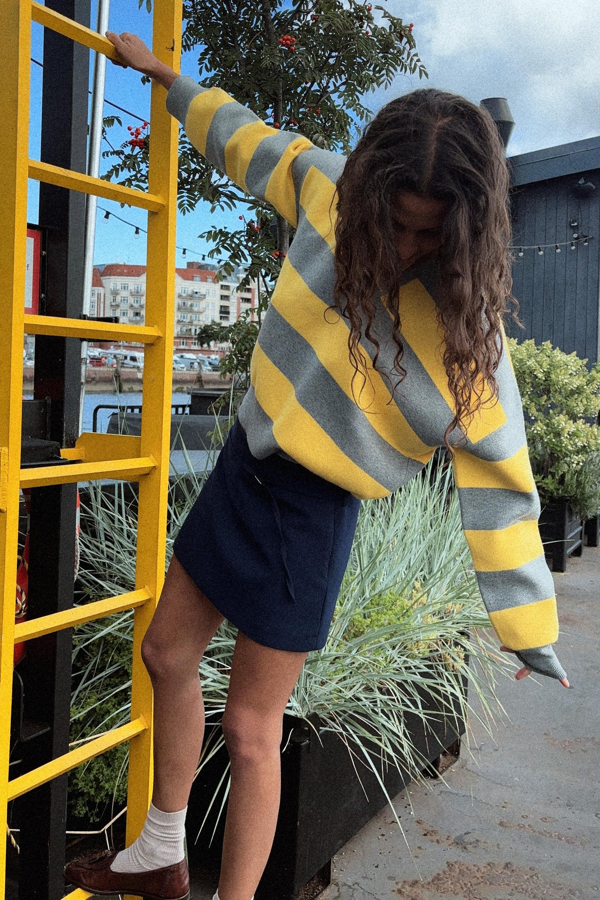 Gestreiftes Strickpolohemd