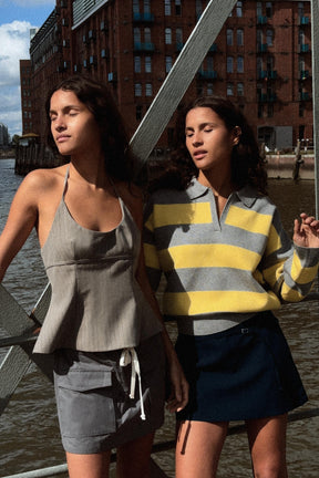 Gestreiftes Strickpolohemd