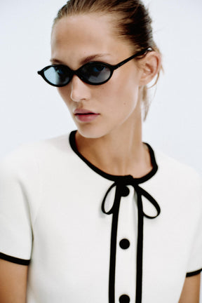 Cardigan mit Kontrastbesatz