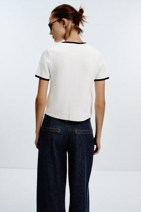 Cardigan mit Kontrastbesatz