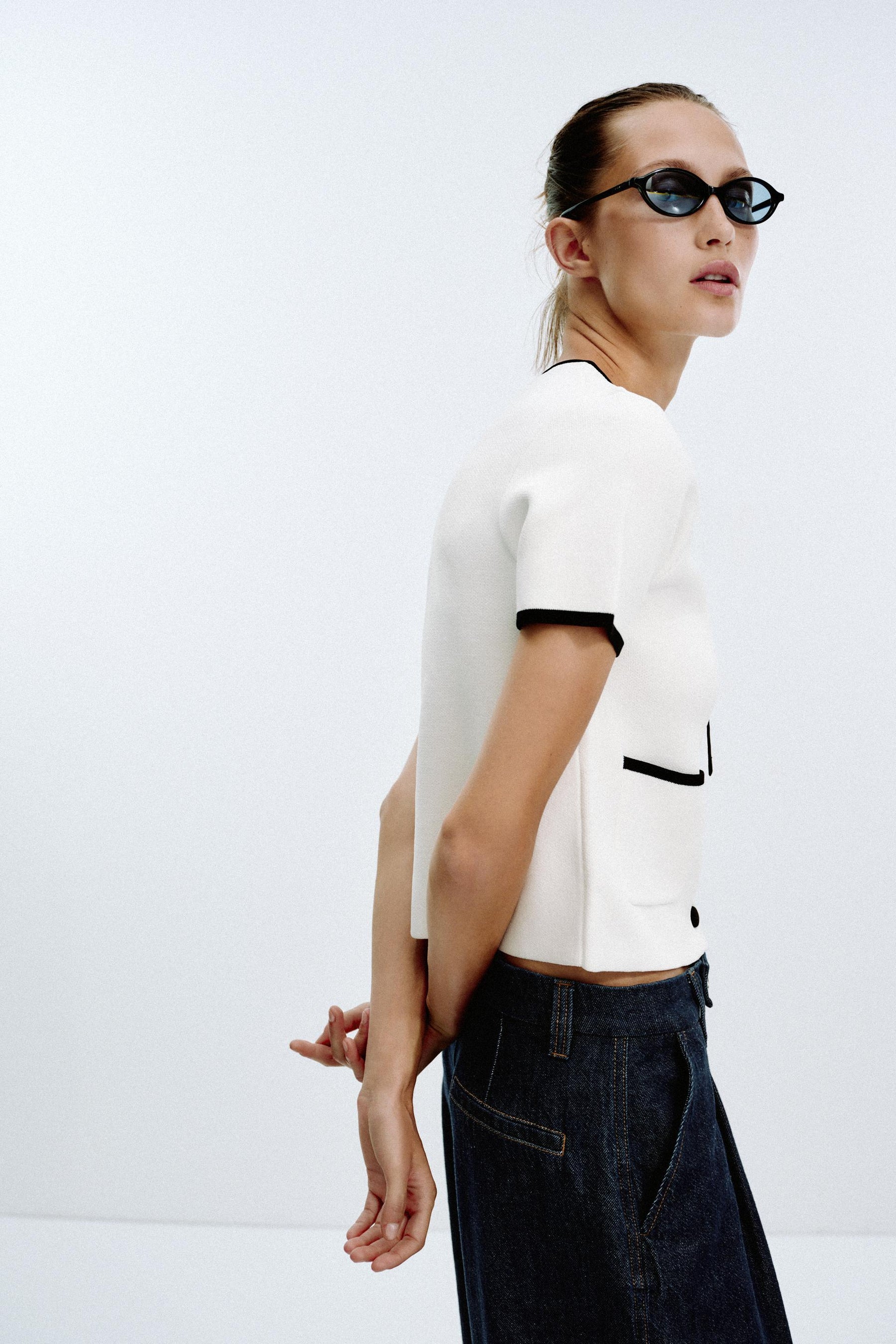 Cardigan mit Kontrastbesatz