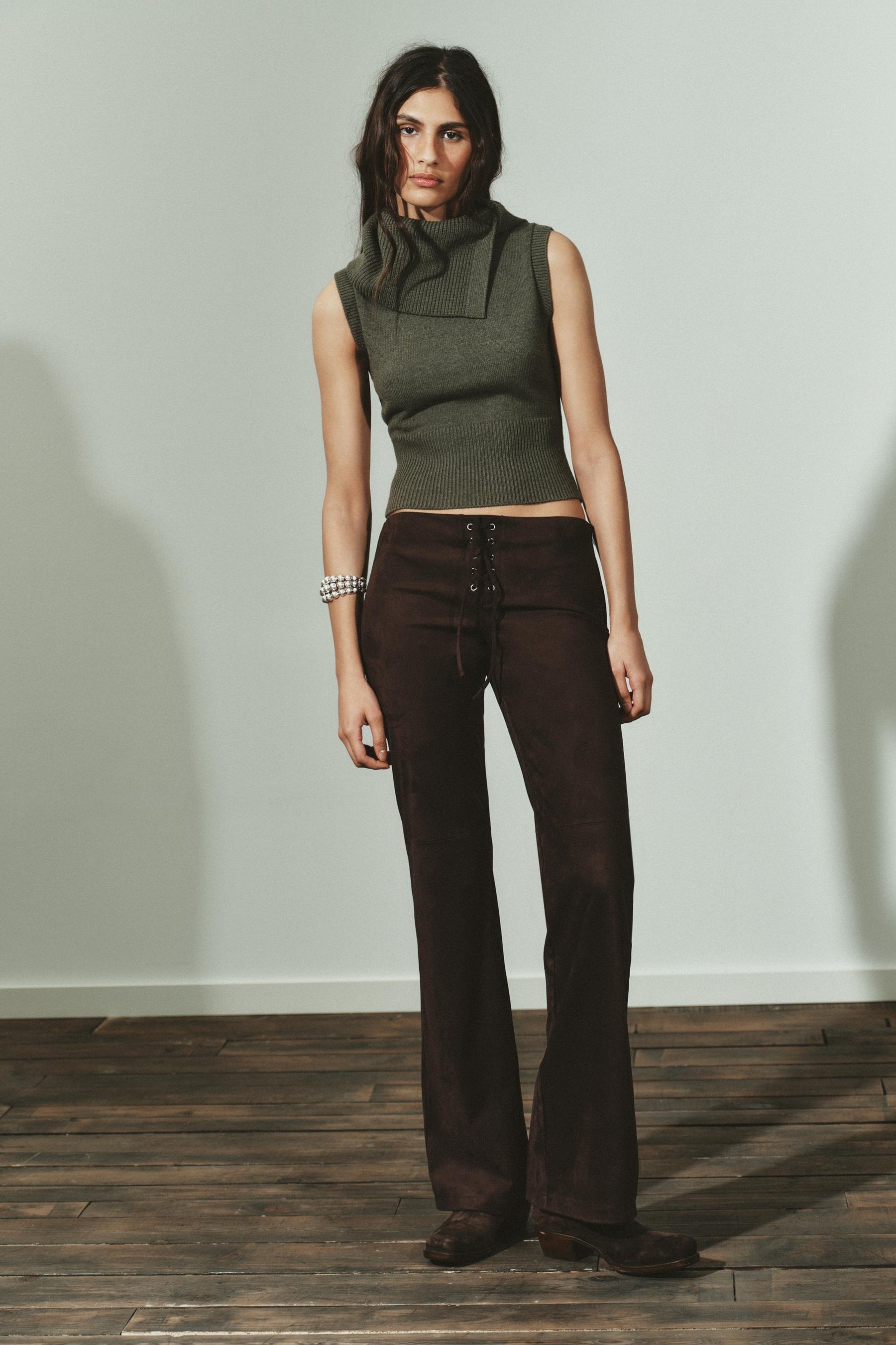 LAPEL KNIT TOP - Image 1