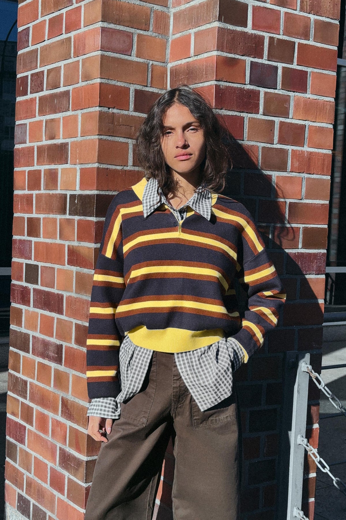 Gestreiftes Strickpolohemd