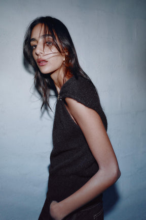 Ärmelloser Strickpullover