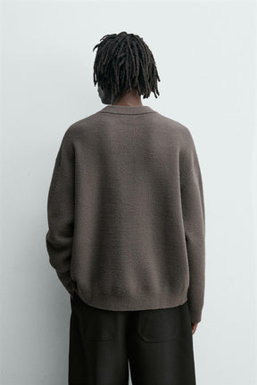 Strukturierter, lässiger Pullover 