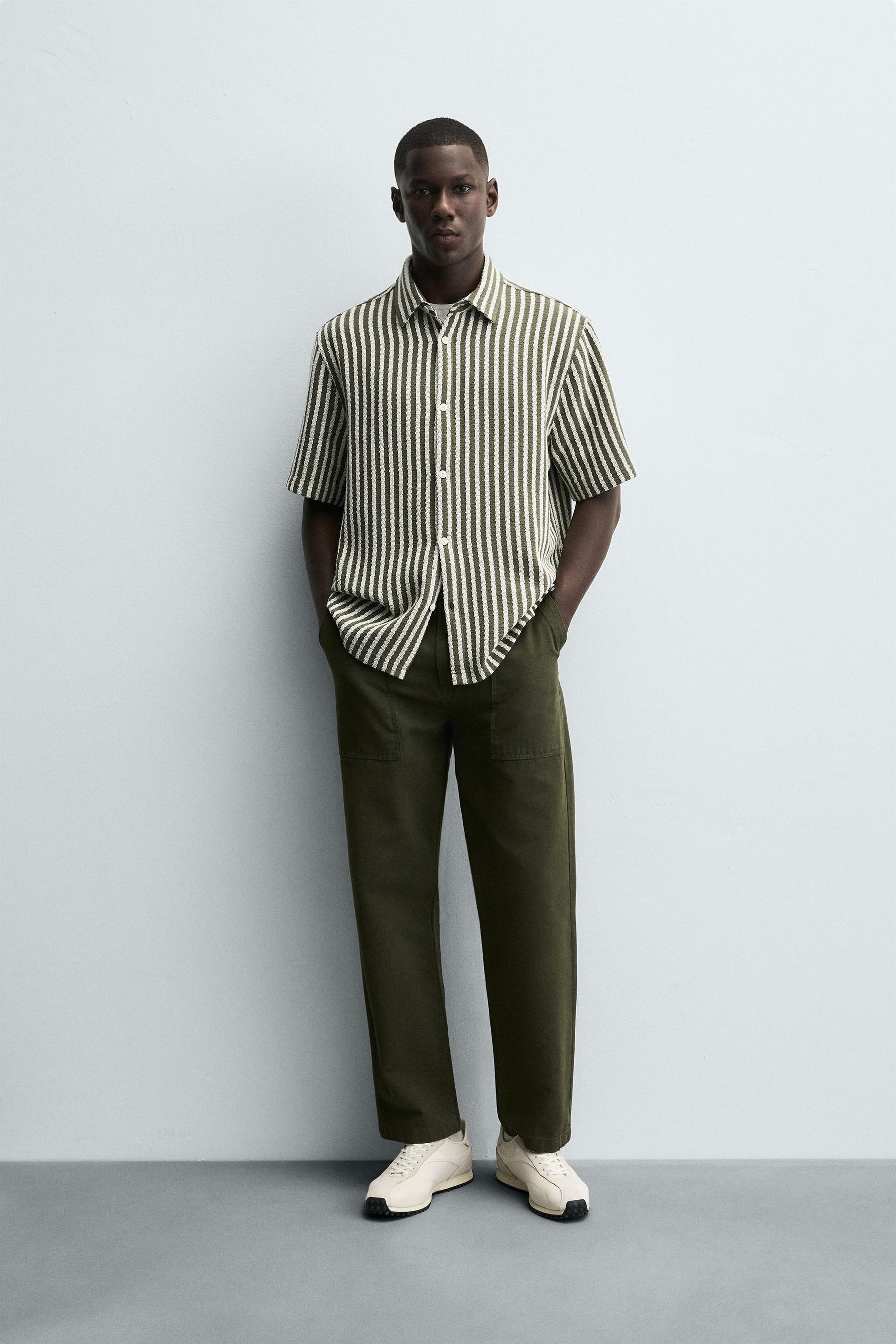 STRIPED JACQUARD SHIRT - Image 1