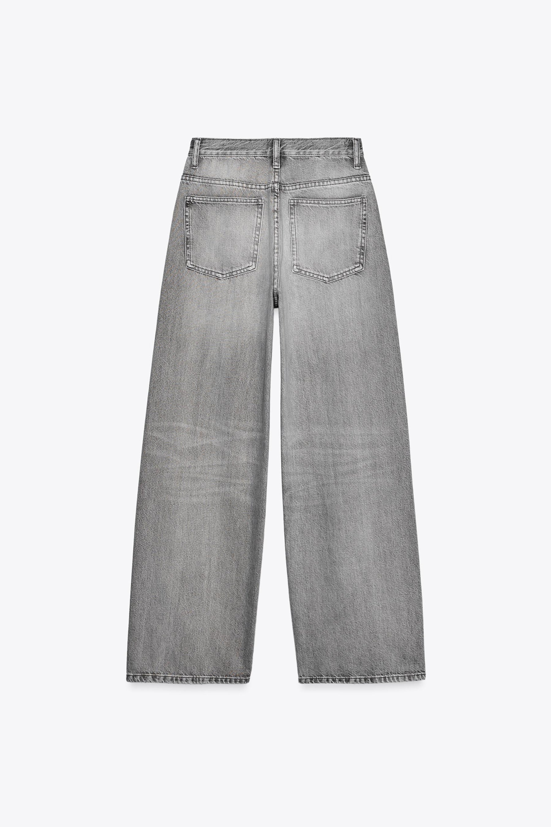 Jeans mit weitem Bein und überkreuztem Bund