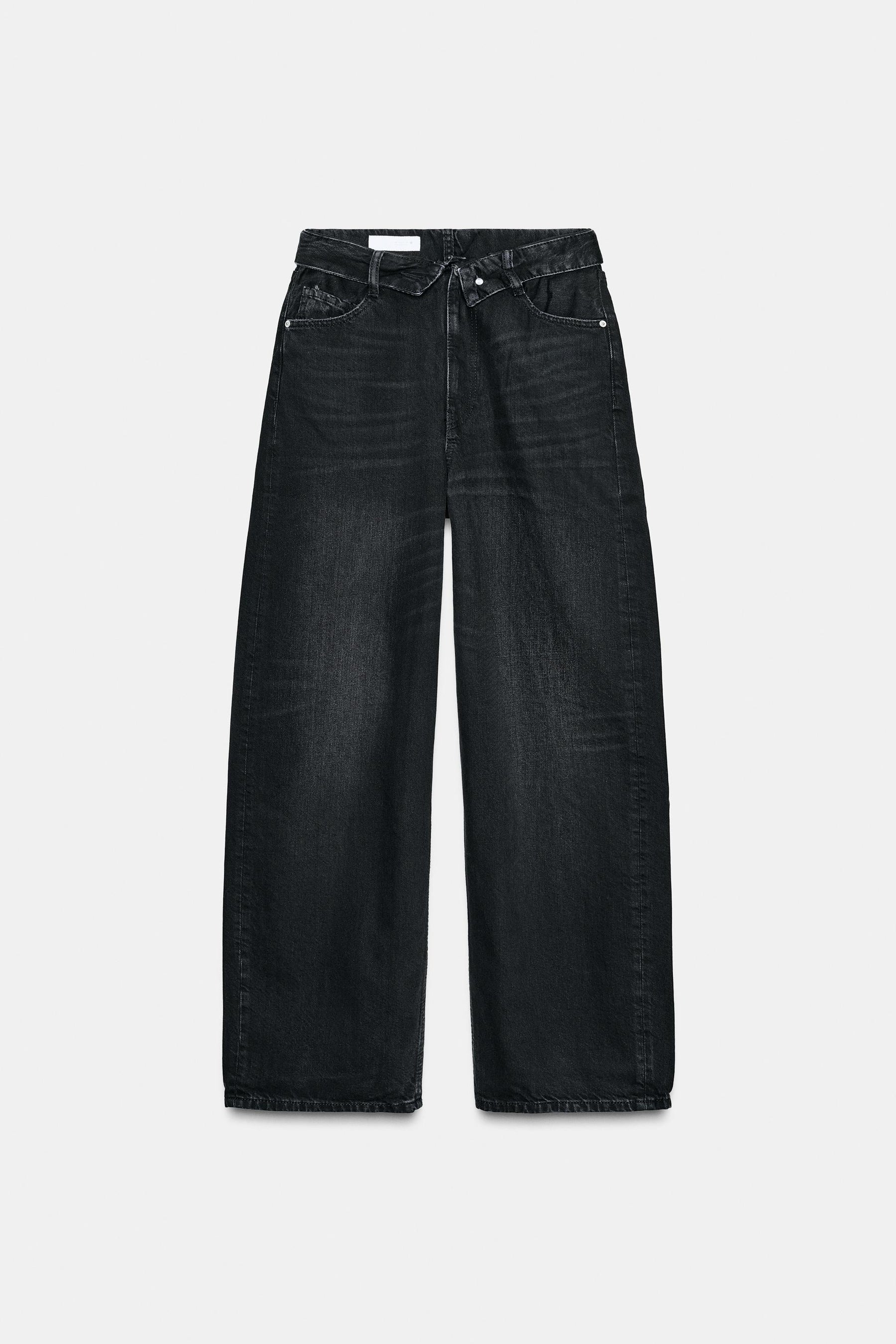 Jeans mit umgeschlagenem Bund