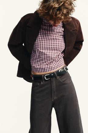 Hochtaillierte Barrel-Jeans