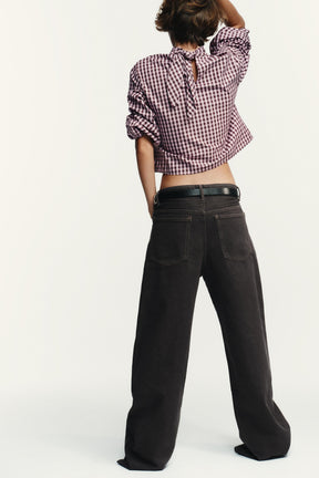 Hochtaillierte Barrel-Jeans