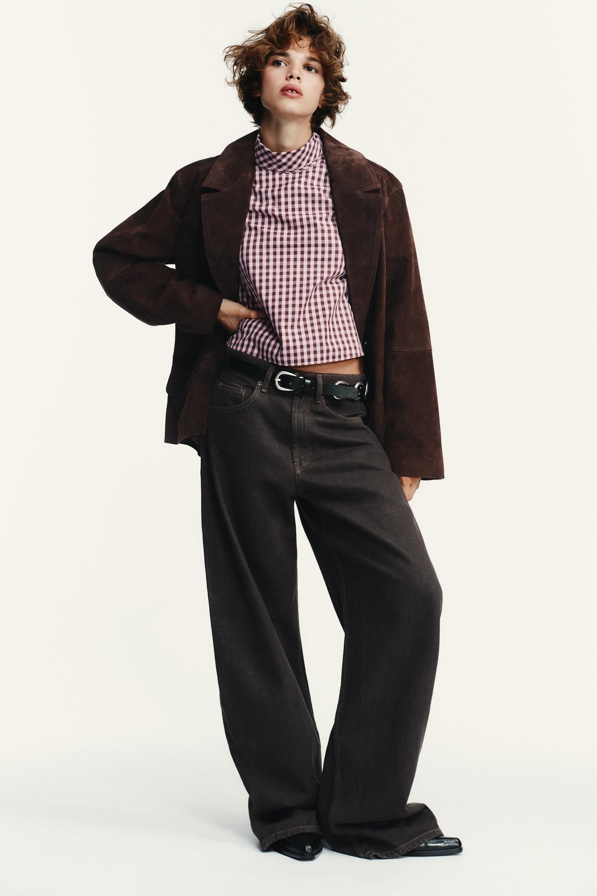 Hochtaillierte Barrel-Jeans