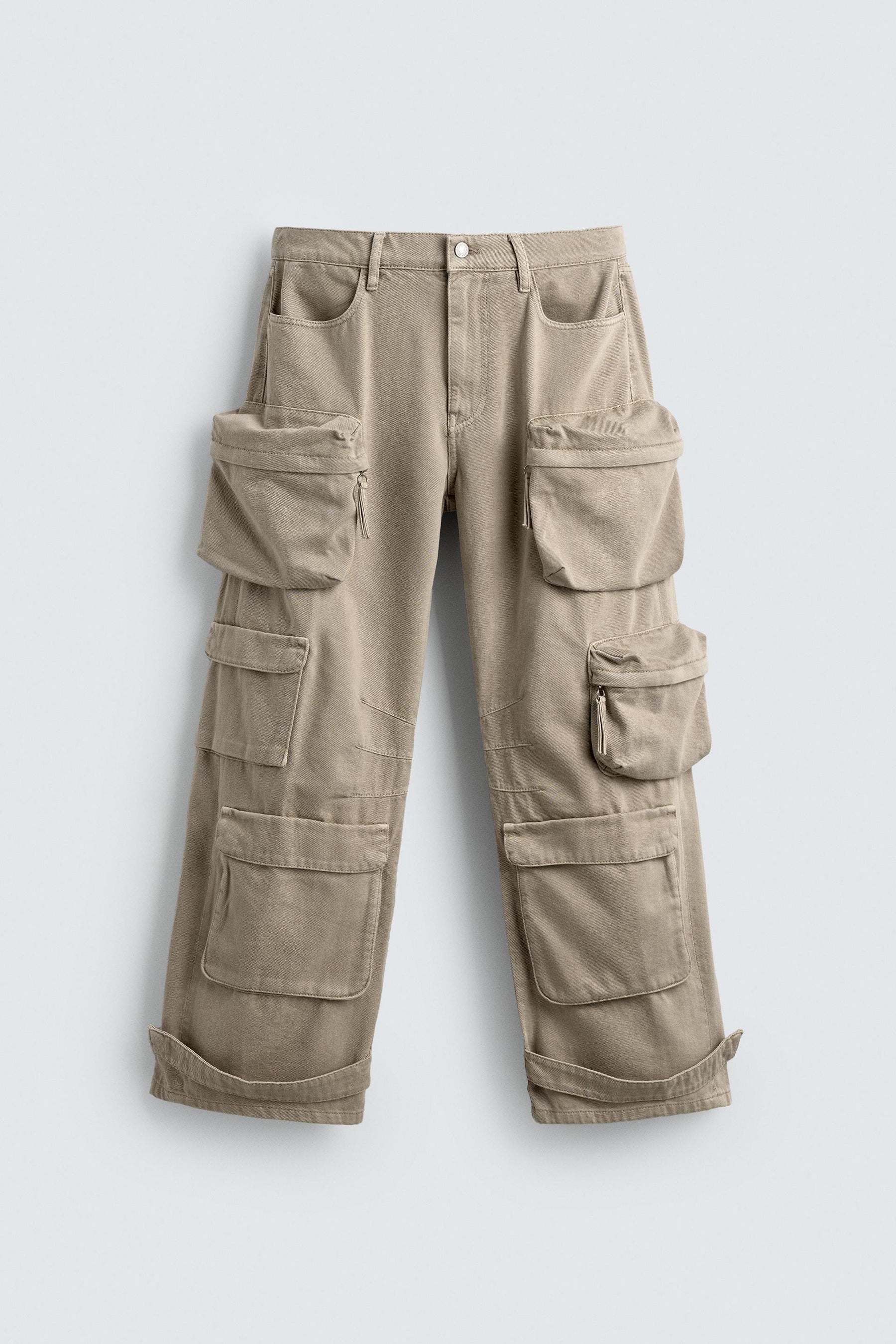 DENIM CARGO TROUSERS WITH POCKETS - Image 7