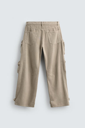 DENIM CARGO TROUSERS WITH POCKETS - Image 8